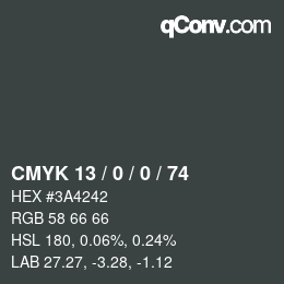 カラーコード: CMYK 13 / 0 / 0 / 74 | qconv.com