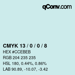 カラーコード: CMYK 13 / 0 / 0 / 8 | qconv.com