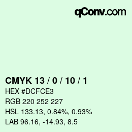 颜色代码: CMYK 13 / 0 / 10 / 1 | qconv.com