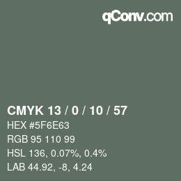 颜色代码: CMYK 13 / 0 / 10 / 57 | qconv.com