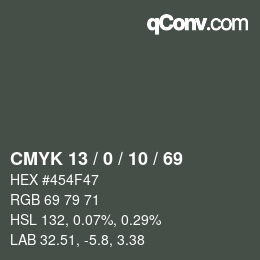 Color code: CMYK 13 / 0 / 10 / 69 | qconv.com