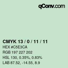 Color code: CMYK 13 / 0 / 11 / 11 | qconv.com