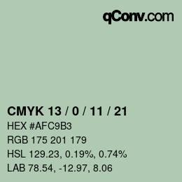 Color code: CMYK 13 / 0 / 11 / 21 | qconv.com