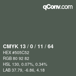 颜色代码: CMYK 13 / 0 / 11 / 64 | qconv.com