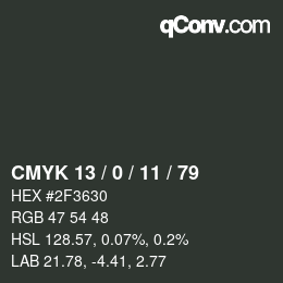カラーコード: CMYK 13 / 0 / 11 / 79 | qconv.com