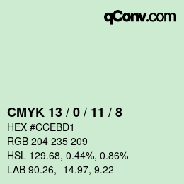 Color code: CMYK 13 / 0 / 11 / 8 | qconv.com