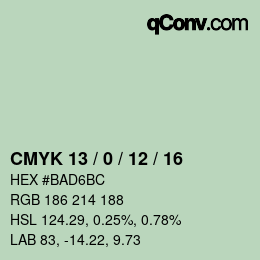 颜色代码: CMYK 13 / 0 / 12 / 16 | qconv.com