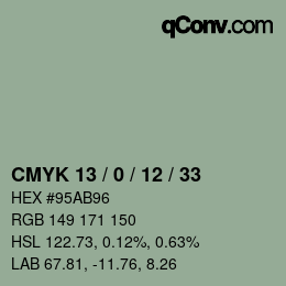 Color code: CMYK 13 / 0 / 12 / 33 | qconv.com