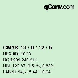 颜色代码: CMYK 13 / 0 / 12 / 6 | qconv.com