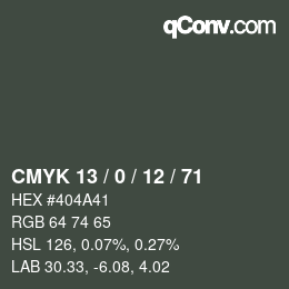 Color code: CMYK 13 / 0 / 12 / 71 | qconv.com