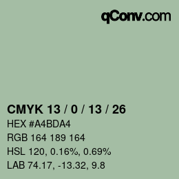 カラーコード: CMYK 13 / 0 / 13 / 26 | qconv.com