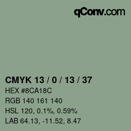 カラーコード: CMYK 13 / 0 / 13 / 37 | qconv.com