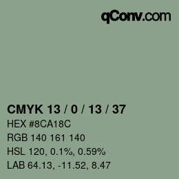 カラーコード: CMYK 13 / 0 / 13 / 37 | qconv.com