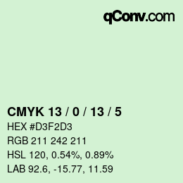 カラーコード: CMYK 13 / 0 / 13 / 5 | qconv.com