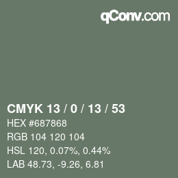 颜色代码: CMYK 13 / 0 / 13 / 53 | qconv.com