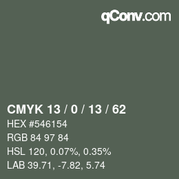 Color code: CMYK 13 / 0 / 13 / 62 | qconv.com