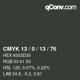 Color code: CMYK 13 / 0 / 13 / 76 | qconv.com