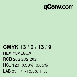 カラーコード: CMYK 13 / 0 / 13 / 9 | qconv.com