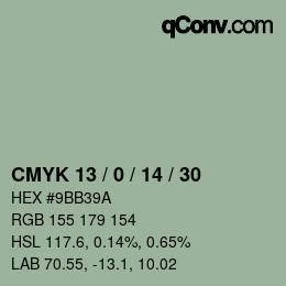 Color code: CMYK 13 / 0 / 14 / 30 | qconv.com