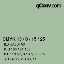 Color code: CMYK 13 / 0 / 15 / 25 | qconv.com