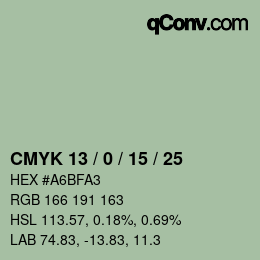 Color code: CMYK 13 / 0 / 15 / 25 | qconv.com