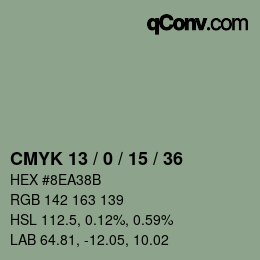 Código de color: CMYK 13 / 0 / 15 / 36 | qconv.com