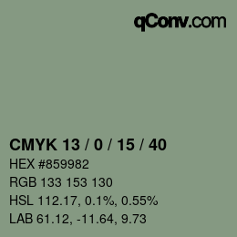 颜色代码: CMYK 13 / 0 / 15 / 40 | qconv.com