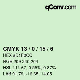 Color code: CMYK 13 / 0 / 15 / 6 | qconv.com