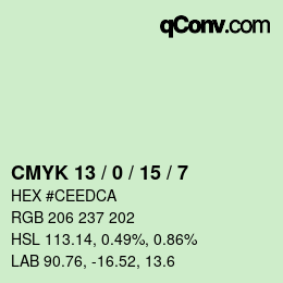 Color code: CMYK 13 / 0 / 15 / 7 | qconv.com