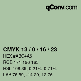 カラーコード: CMYK 13 / 0 / 16 / 23 | qconv.com