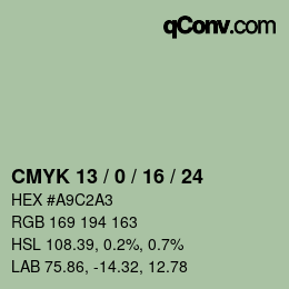 Color code: CMYK 13 / 0 / 16 / 24 | qconv.com