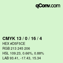 颜色代码: CMYK 13 / 0 / 16 / 4 | qconv.com