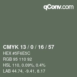 Código de color: CMYK 13 / 0 / 16 / 57 | qconv.com