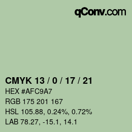 Color code: CMYK 13 / 0 / 17 / 21 | qconv.com