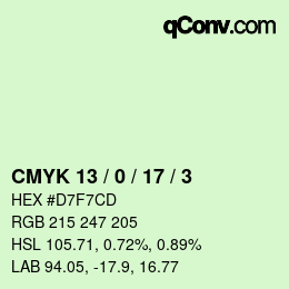 Color code: CMYK 13 / 0 / 17 / 3 | qconv.com