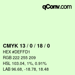 Color code: CMYK 13 / 0 / 18 / 0 | qconv.com