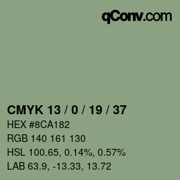 Código de color: CMYK 13 / 0 / 19 / 37 | qconv.com