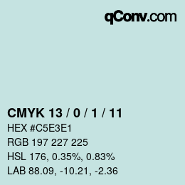 颜色代码: CMYK 13 / 0 / 1 / 11 | qconv.com