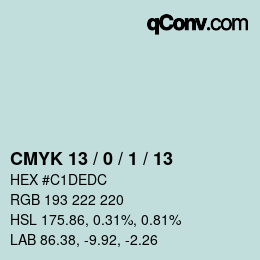 Color code: CMYK 13 / 0 / 1 / 13 | qconv.com