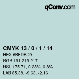 Color code: CMYK 13 / 0 / 1 / 14 | qconv.com