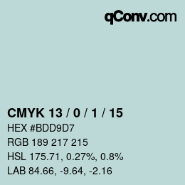 颜色代码: CMYK 13 / 0 / 1 / 15 | qconv.com