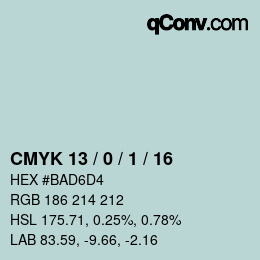 カラーコード: CMYK 13 / 0 / 1 / 16 | qconv.com