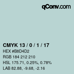 Color code: CMYK 13 / 0 / 1 / 17 | qconv.com