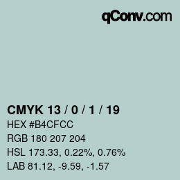 Color code: CMYK 13 / 0 / 1 / 19 | qconv.com