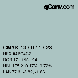 Color code: CMYK 13 / 0 / 1 / 23 | qconv.com