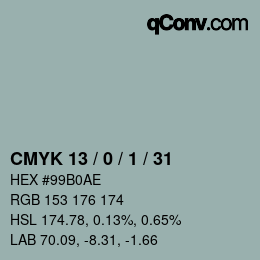 颜色代码: CMYK 13 / 0 / 1 / 31 | qconv.com