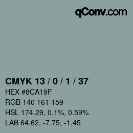 Color code: CMYK 13 / 0 / 1 / 37 | qconv.com