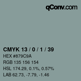 Color code: CMYK 13 / 0 / 1 / 39 | qconv.com