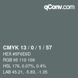 Color code: CMYK 13 / 0 / 1 / 57 | qconv.com