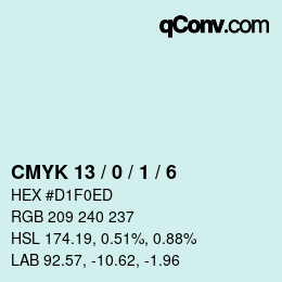 Farbcode: CMYK 13 / 0 / 1 / 6 | qconv.com
